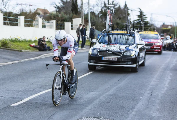 El ciclista van Poppel - París-Niza 2016 — Foto de Stock