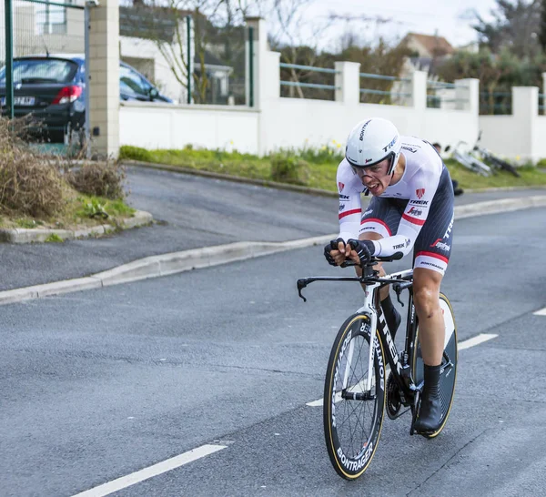 The Cyclist Boy van Poppel - Paris-Nice 2016 Stock Image