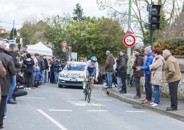 Den cyklisten Magnus Cort Nielsen - Paris-Nice 2016 — Stockfoto