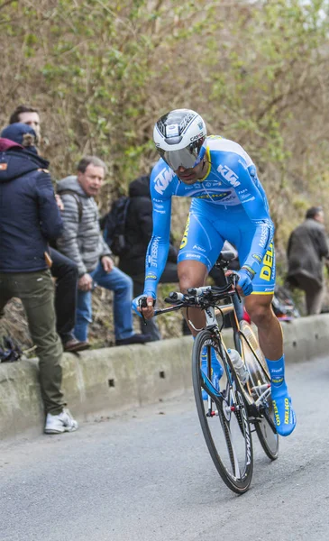 Bisikletçi Delio Fernandez Cruz - Paris-Nice 2016 — Stok fotoğraf