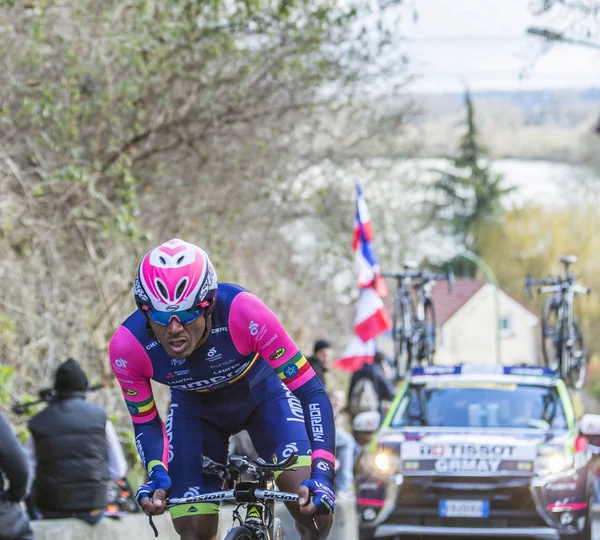 Bisikletçi Tsgabu Gebremaryam Grmay - Paris-Nice 2016 — Stok fotoğraf