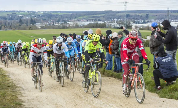 Le Peloton sur une route sale - Paris-Nice 2016 — Photo