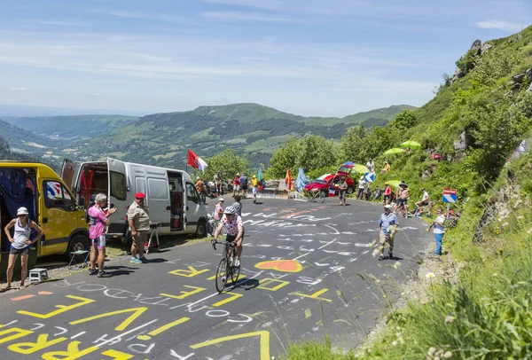 Amatérský cyklista v horách - Tour de France 2016 — Stock fotografie