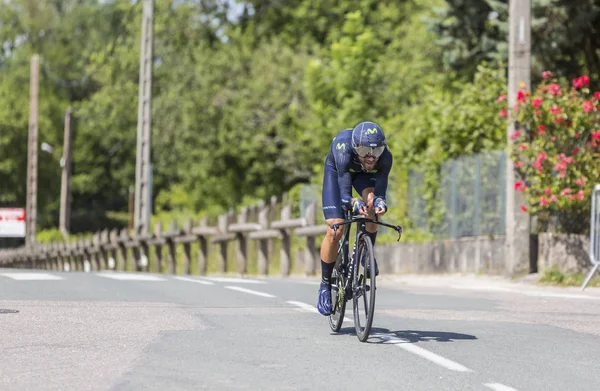 Bisikletçi Alejandro Valverde - kriter du Dauphine 2017 — Stok fotoğraf