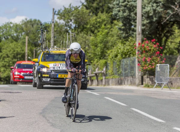 The Cyclist Stef Clement - Criterium du Dauphine 2017 — Stock Photo, Image