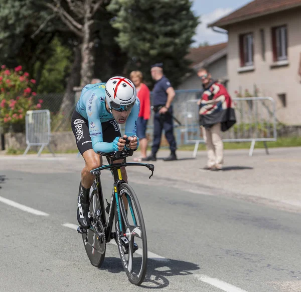 Rowerzysta Fabio Aru - Criterium du Dauphine 2017 — Zdjęcie stockowe