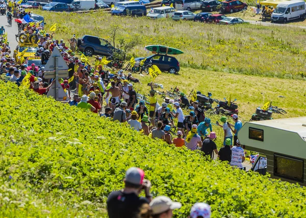 Ομάδα ποδηλατών στο Col du Grand Colombier - Tour de France 201 — Φωτογραφία Αρχείου