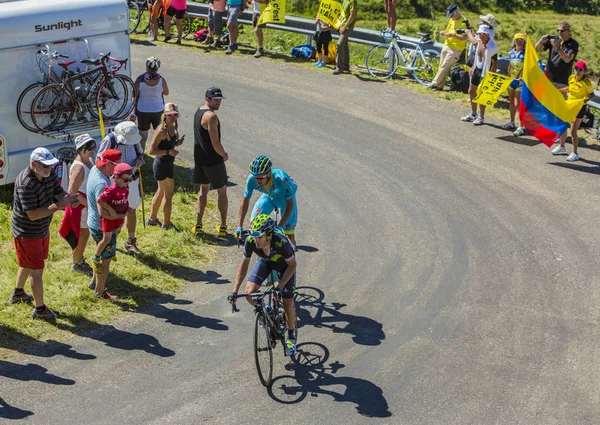  Grand Colombier - Tour de France 2016 üzerinde iki bisikletçiler