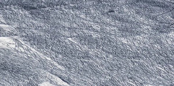 スキー斜面における積雪の詳細 — ストック写真