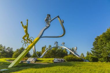 Tour de France in the Pyrenees Sculpture  clipart