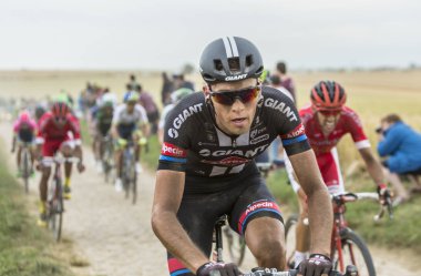 Georg Preidler sürme bir Arnavut kaldırımlı yolda - Tour de France 201