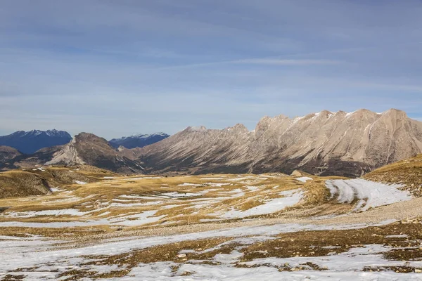 Kayak etki alanı Wthout kar kış — Stok fotoğraf
