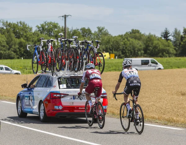 Dwaj rowerzyści - Tour de France 2017 — Zdjęcie stockowe