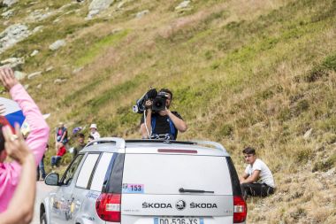Cameraman in Action - Tour de France 2015 clipart