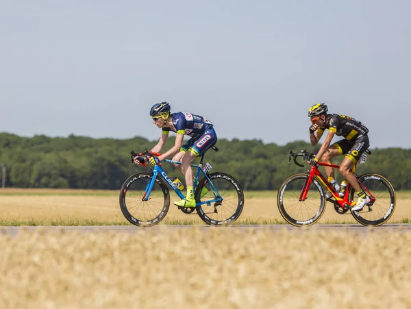 İki bisikletçiler - Tour de France 2017 — Stok fotoğraf