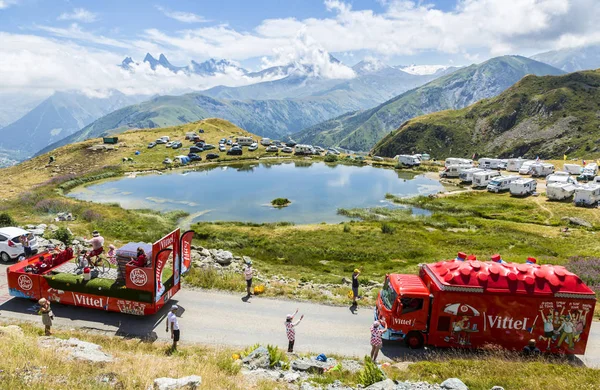 Vittel Caravan in Alps - Tour de France 2015 — Stock Photo, Image