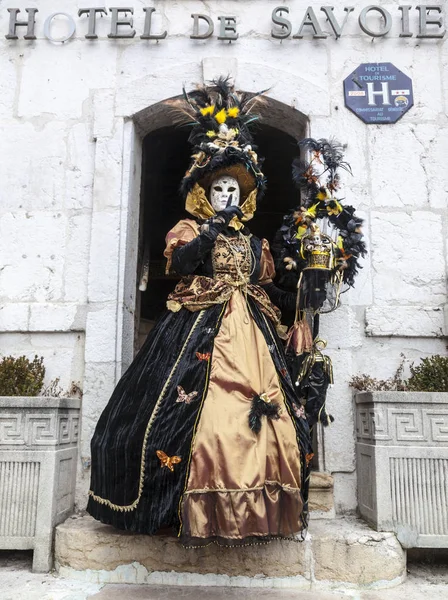 Persona travestita - Carnevale veneziano di Annecy 2013 — Foto Stock