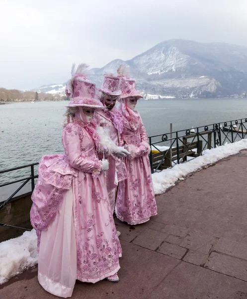 Groupe déguisé - Carnaval vénitien d'Annecy 2013 — Photo