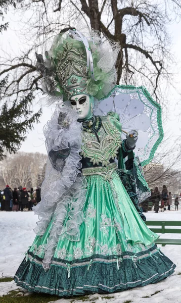 Συγκαλυμμένη πρόσωπο - Ανσύ βενετσιάνικο Καρναβάλι 2013 — Φωτογραφία Αρχείου