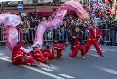 Çince Dragon performans - Çin yeni yılı Parade, Paris 2018
