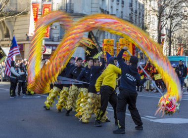 Çince Dragon performans - Çin yeni yılı Parade, Paris 2018
