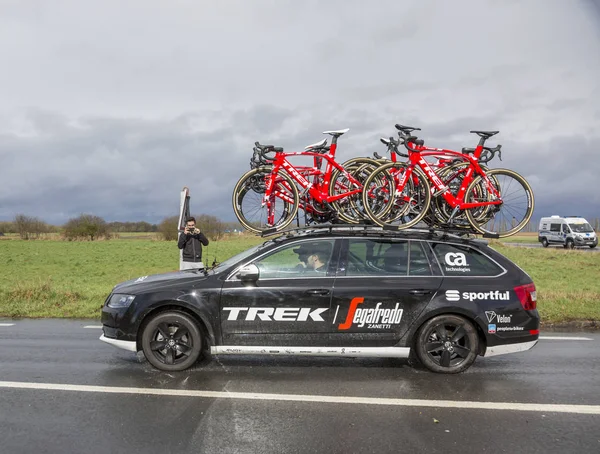 The Car of Trek���Segafredo Team - Paris-Nice 2017 — Stock Photo, Image