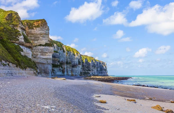 Imagem Praia Rochosa Tileul Alta Normandia Norte França — Fotografia de Stock