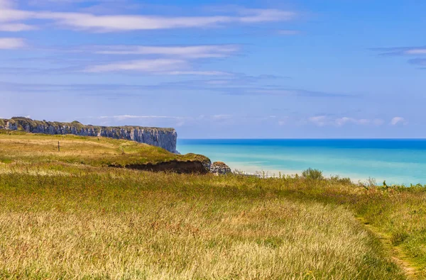 Vackra Landskapet Normandies Kust Nära Etretat Norra Frankrike — Stockfoto