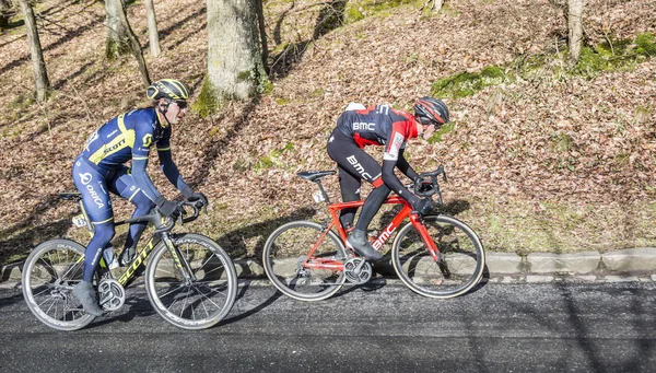 Due ciclisti - Parigi-Nizza 2017 — Foto Stock