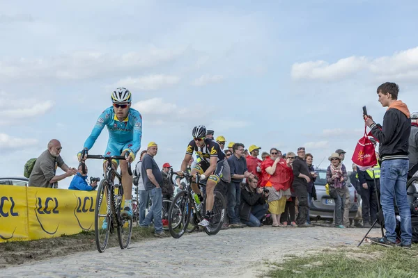 Two Cyclists - Paris Roubaix 2015 — Stock Photo, Image