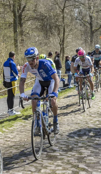 The Cyclist Zurlo Federico in The Forest of Arenberg- Paris Roub — Stock Photo, Image
