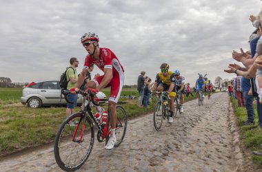 Group of Cylists - Paris-Roubaix 2018 clipart