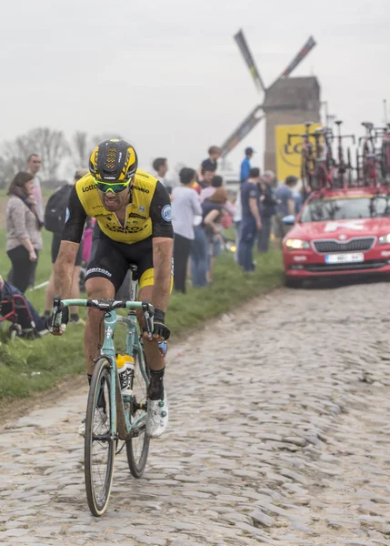 El ciclista Maarten Wynants - Paris-Roubaix 2018 — Foto de Stock