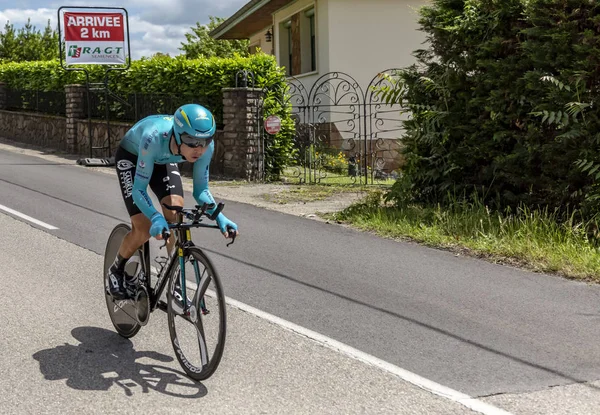 Bourgoin Jallieu Fransa Mayıs 2017 Kazak Bisikletçi Bahtiyar Kozhatayev Astana — Stok fotoğraf