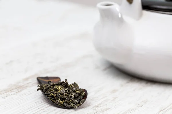Grüner Tee Stillleben — Stockfoto