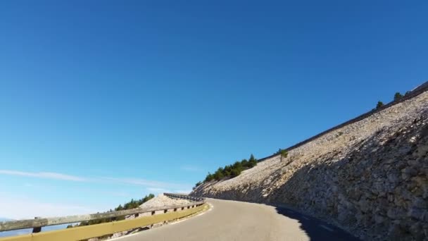 Vehicle Point View Shot While Driving Road Climbing North Face — Stockvideo