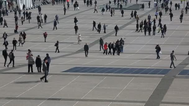 Paris Ocotber 2015 Unidentified People Walking Lunch Time Defense Paris — Αρχείο Βίντεο