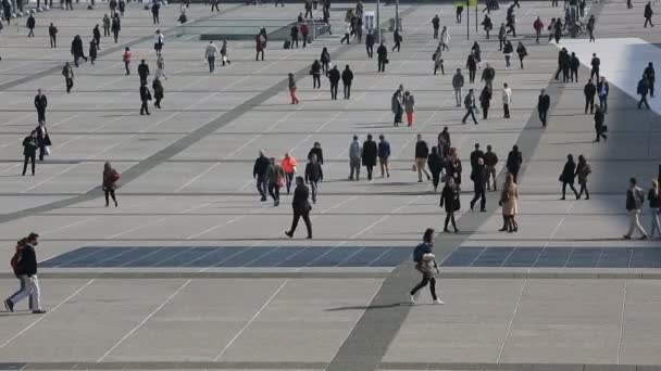 Paris Ocotber 2015 Unidentified People Walking Lunch Time Defense Paris — Stockvideo