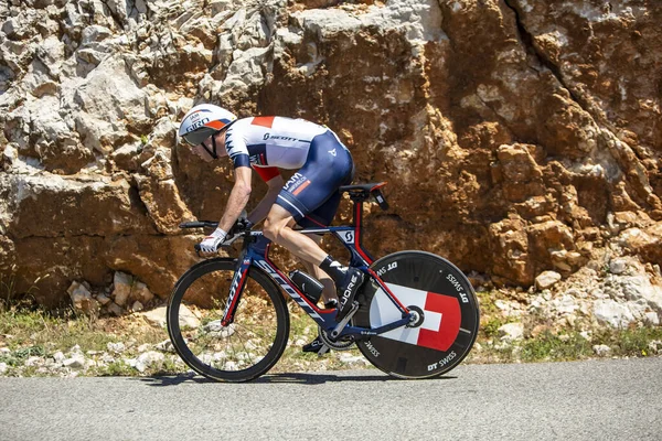 Col Serre Toure フランス 2016年7月15日 ツール フランス2016中のクール Serre ToureのArdeche Gorgesでの個々のタイムトライアルステージ中にIamチームのスイス人サイクリストMartin — ストック写真
