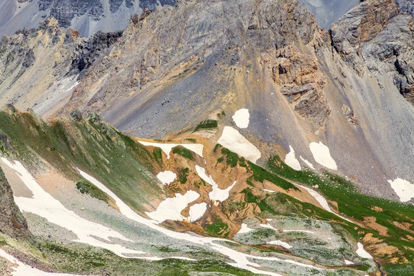 Vue Aérienne Relief Des Montagnes Haute Altitude Col Vallon Gauche — Photo