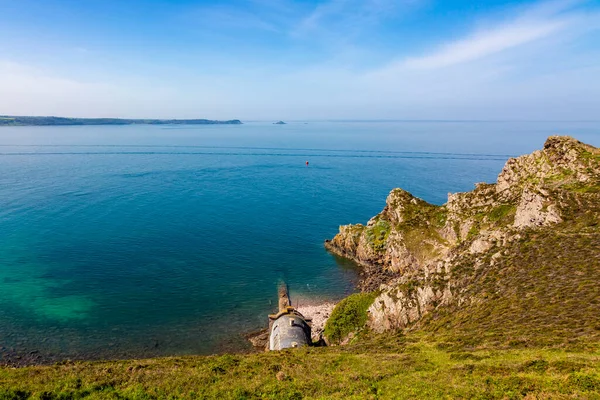 Klippor Detalj Erquy Cape Bretagne Norra Frankrike — Stockfoto