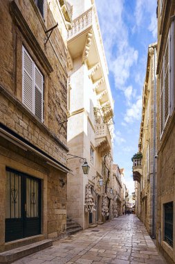 Hırvatistan 'ın Dubrovnik kentinde sokak manzarası.