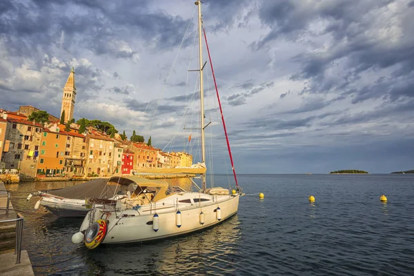 Widok Morze Starego Miasta Rovinj Chorwacja — Zdjęcie stockowe