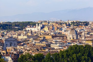 Roma, İtalya 'nın tarihi merkezinin havadan panoramik görüntüsü
