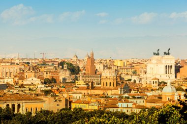 Roma, İtalya 'nın tarihi merkezinin havadan panoramik görüntüsü