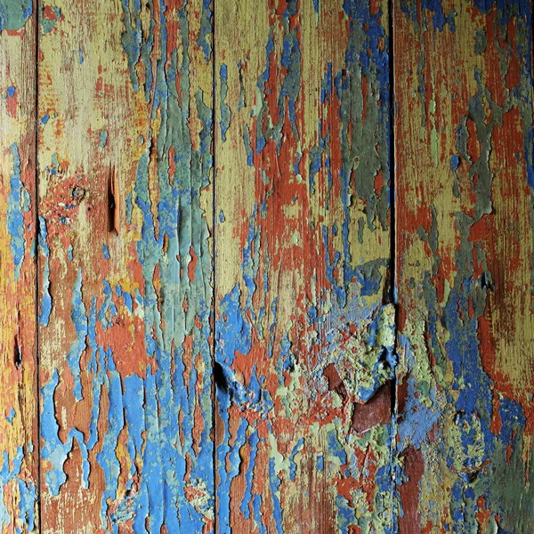 Old wooden background with worn and cracked paint from time to time — Stock Photo, Image
