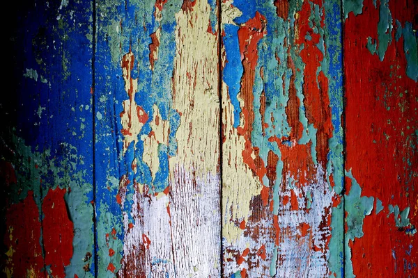 Old painted wood panel made of wood — Stock Photo, Image