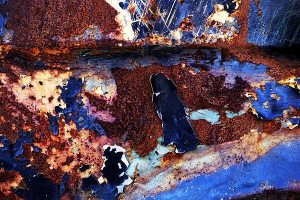 Kovové Pozadí Přírodních Kovu Ohnuté Tepaného Povrchu Staré Omšelé Barvou — Stock fotografie