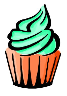 Cupcake tatlı tatlı el çizilen illüstrasyon