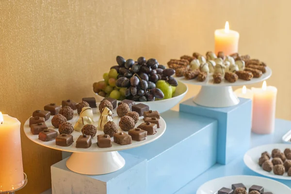 Mesa Postres Para Una Fiesta Bodas — Foto de Stock